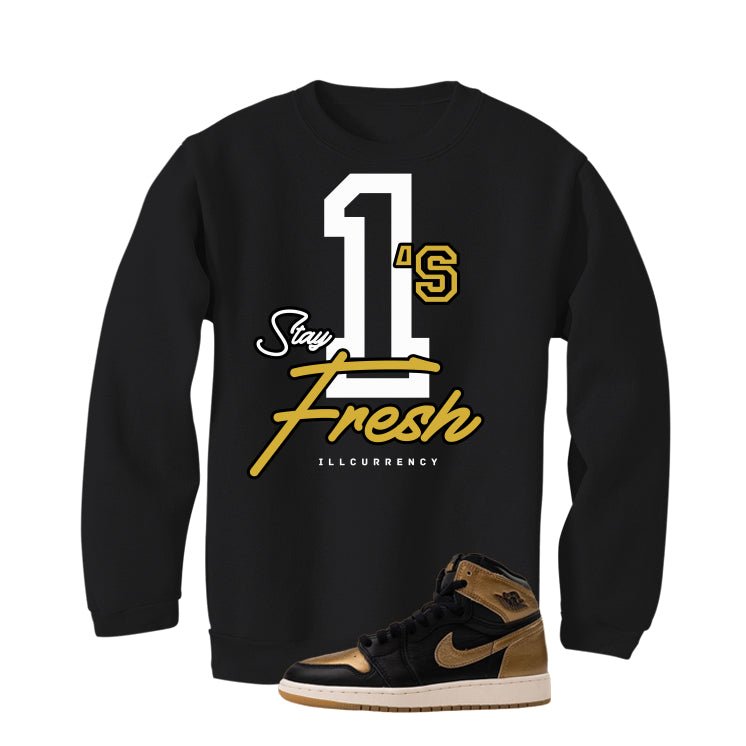 Air Jordan 1 High OG Metallic Gold Black T-Shirt (Stay product image 4