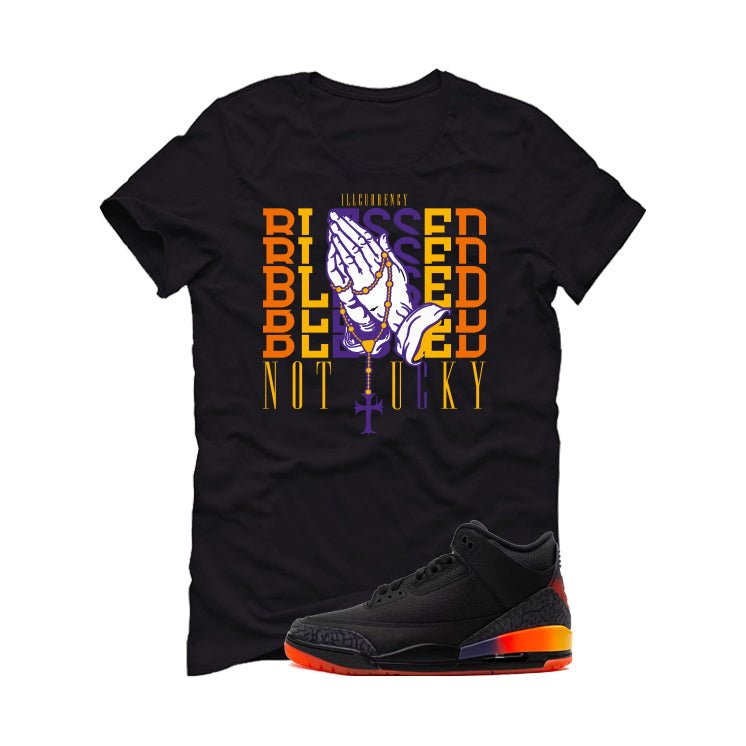 J Balvin x Air Jordan 3 Rio Black T-Shirt (Blessed not product image 2