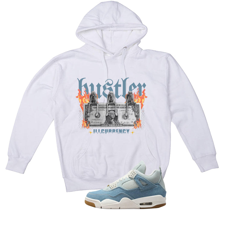 Air Jordan 4 Denim Worn Blue White T-Shirt (See No Evil product image 3