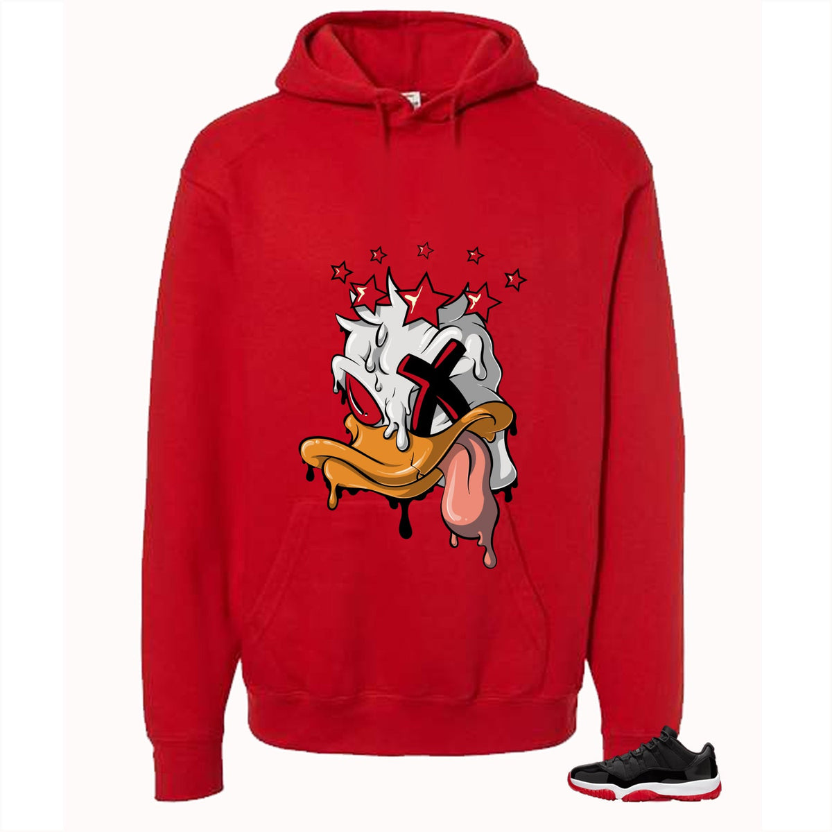 Air Jordan 11 Low Bred Red T-Shirt (Ducked)| illcurrency product image 3