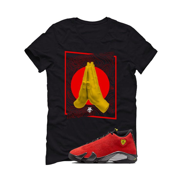 Air Jordan 14 Ferrari Black T-Shirt (Pray)| illcurrency product image 2