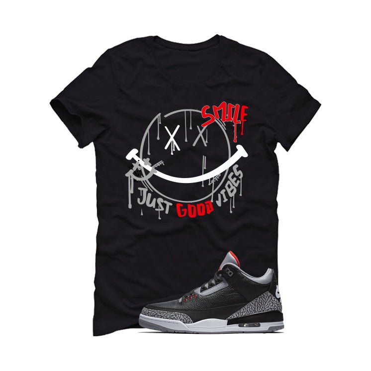 Air Jordan 3 Black Cement T-Shirt (Smile)| illcurrency product image 2