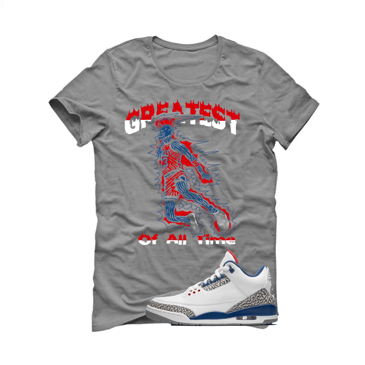 Air Jordan 3 True Blue Matching T-Shirt Grey (Greatest of product image 2