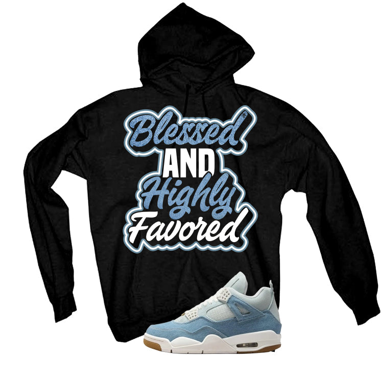 Air Jordan 4 Denim Worn Blue Black T-Shirt (Blessed) product image 3