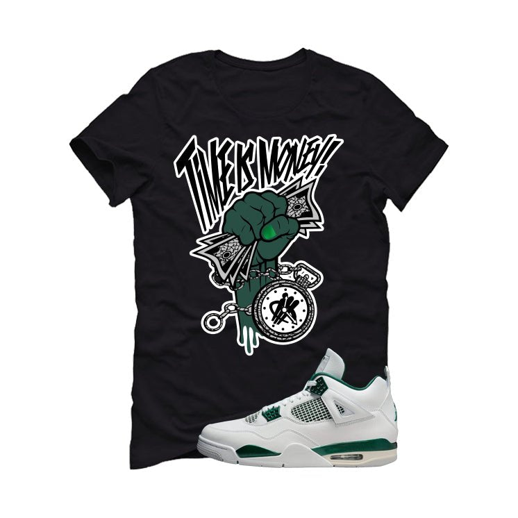 Air Jordan 4 Oxidized Green Black T-Shirt (Time Is Money) product image 2
