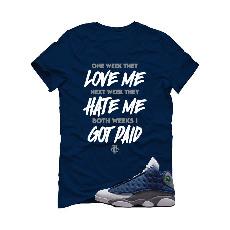 Air Jordan 13 Flint Navy Blue T-Shirt (Paid)| illcurrency product image 2