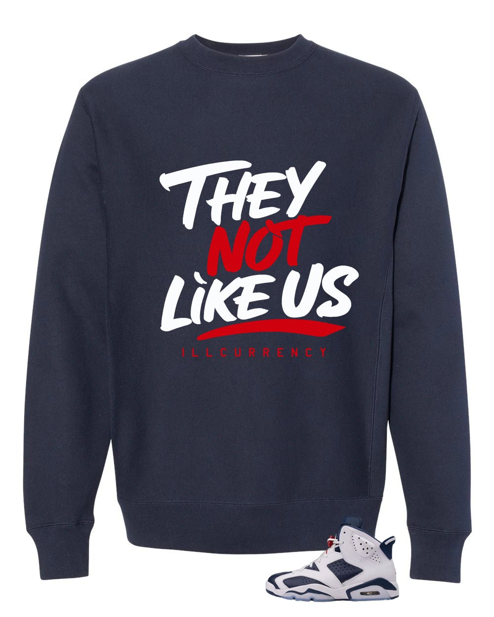 Air Jordan 6 Olympic Navy Blue T-Shirt (They not like us) product image 4