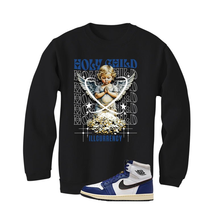 Air Jordan 1 Rare Deep Royal Blue Black T-Shirt (Holy product image 4