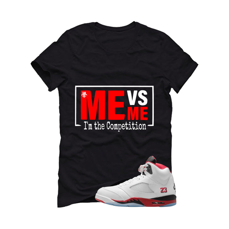 Air Jordan 5 Fire Red Black Tongue T-Shirt (Me Vs Me) product image 2