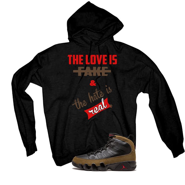 Air Jordan 9 Olive Black T-Shirt (Love is Fake)| illcurrency product image 3