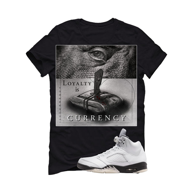 Air Jordan 5 White Black T-Shirt (LOYALTY IS CURRENCY) product image 2