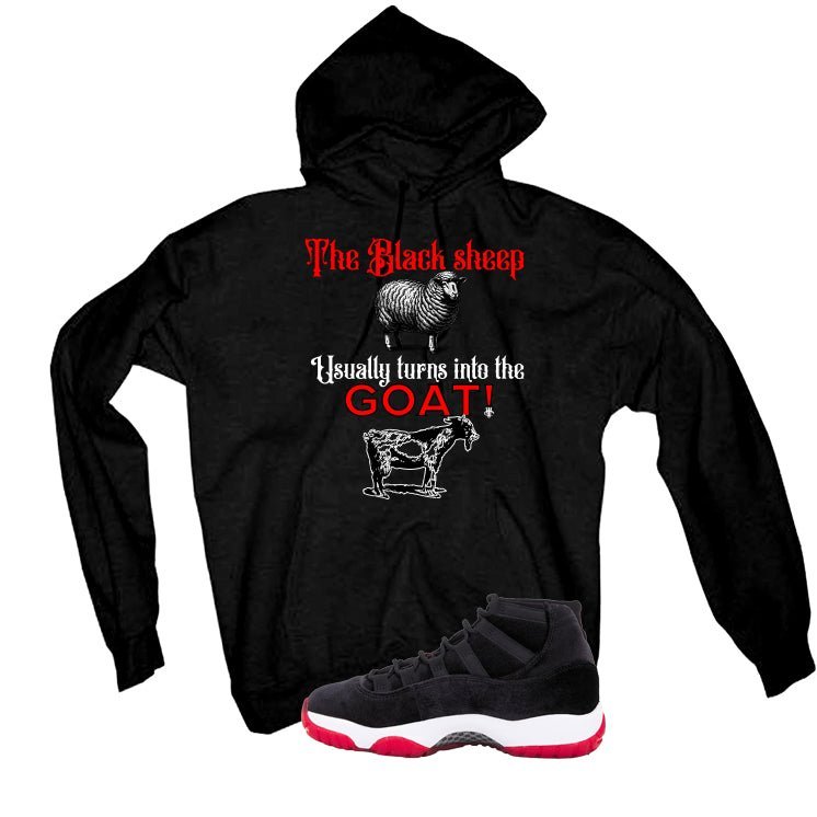 Air Jordan 11 Bred Velvet Black T-Shirt (the sheep usually product image 3