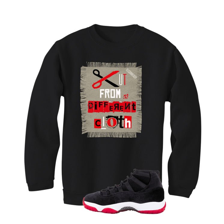 Air Jordan 11 Bred Velvet Black T-Shirt (Cut from a product image 4