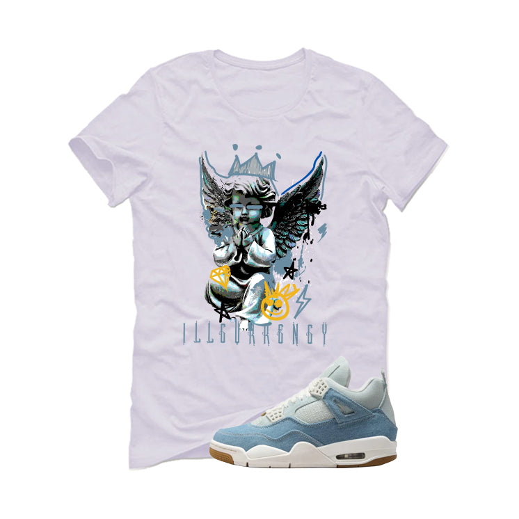 Air Jordan 4 Denim Worn Blue White T-Shirt (Graffiti product image 2