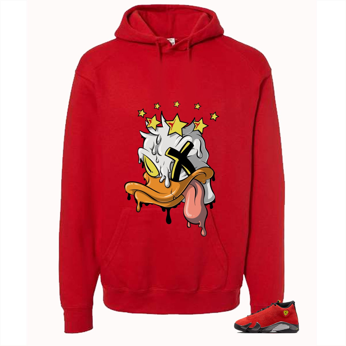 Air Jordan 14 Ferrari Red T-Shirt (ducked)| illcurrency product image 3