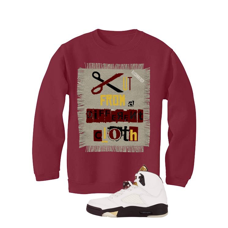 Air Jordan 5 Earth/Metallic Gold Maroon T-Shirt (Cut from a product image 4