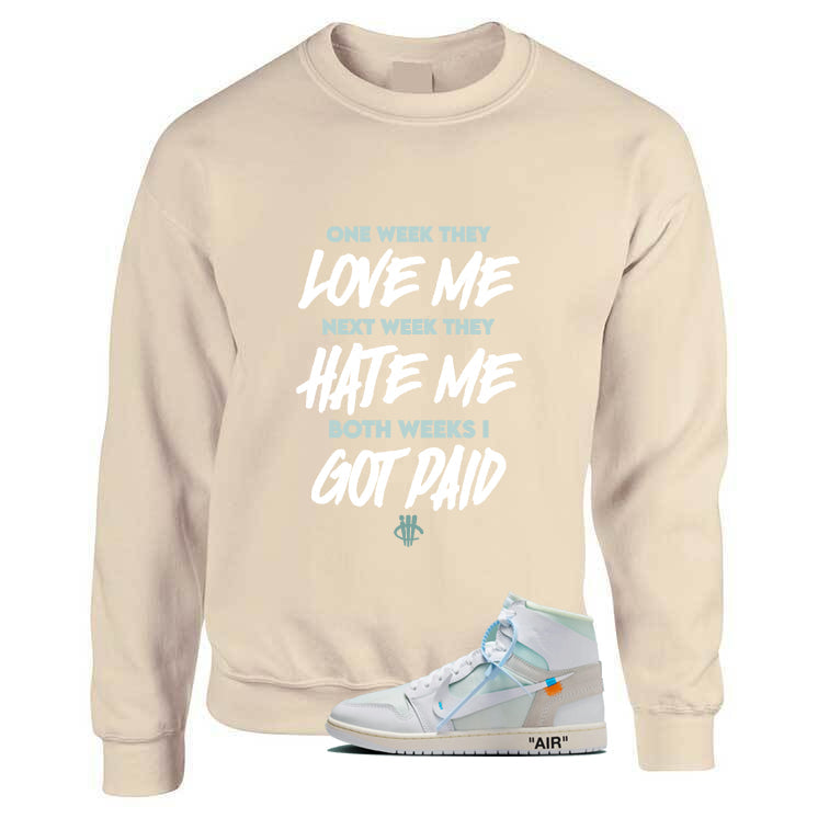 Off-White x Air Jordan 1 High OG Alaska Matching T-Shirt product image 3