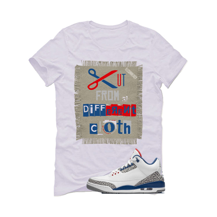Air Jordan 3 True Blue Matching T-Shirt White (Cut from a product image 2