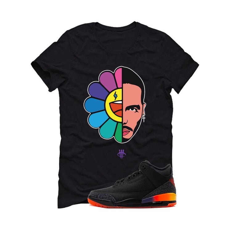 J Balvin x Air Jordan 3 Rio Black T-Shirt (J Flower) product image 2