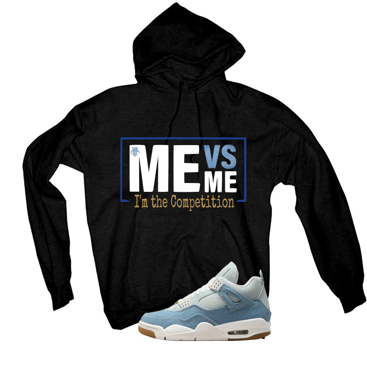 Air Jordan 4 Denim Worn Blue Black T-Shirt (Me Vs Me) product image 3