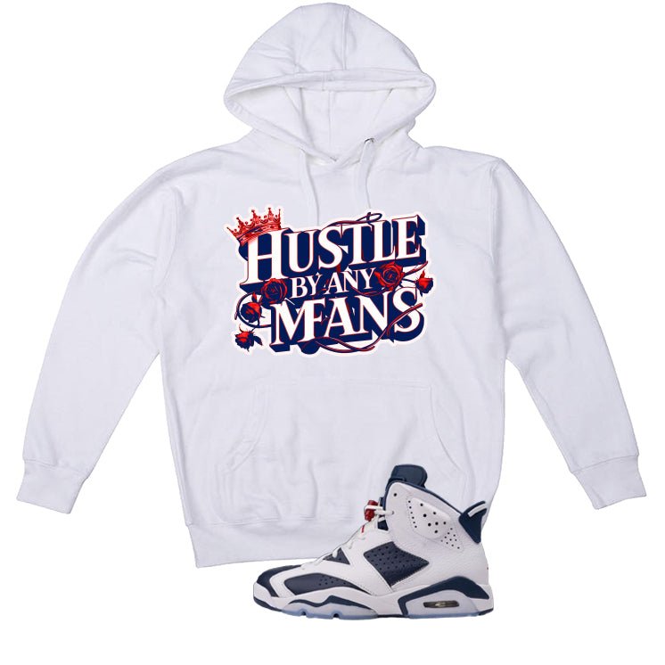 Air Jordan 6 Olympic White T-Shirt (Hustle By Any Means) product image 2