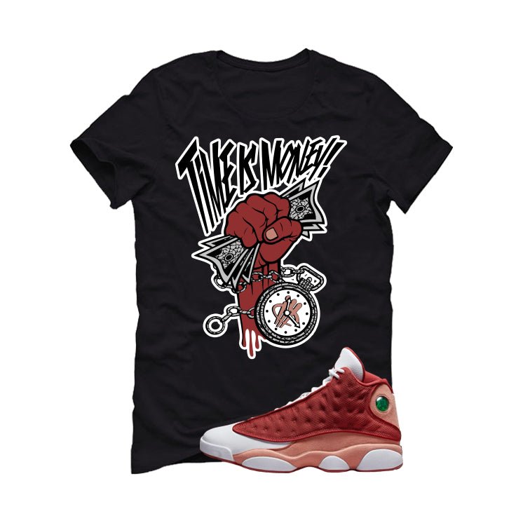 Air Jordan 13 Dune Red Black T-Shirt (Time Is Money) product image 2