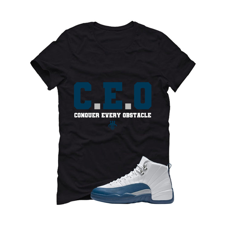 Air Jordan 12 French Blue Black T-Shirt (Ceo)| illcurrency product image 2