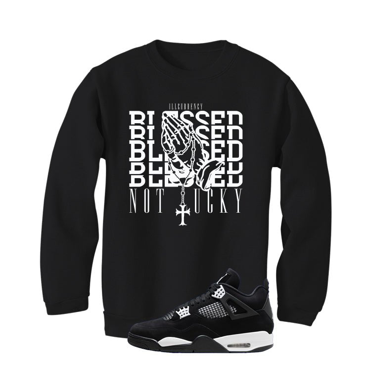 Air Jordan 4 White Thunder Black T-Shirt (Blessed not product image 4