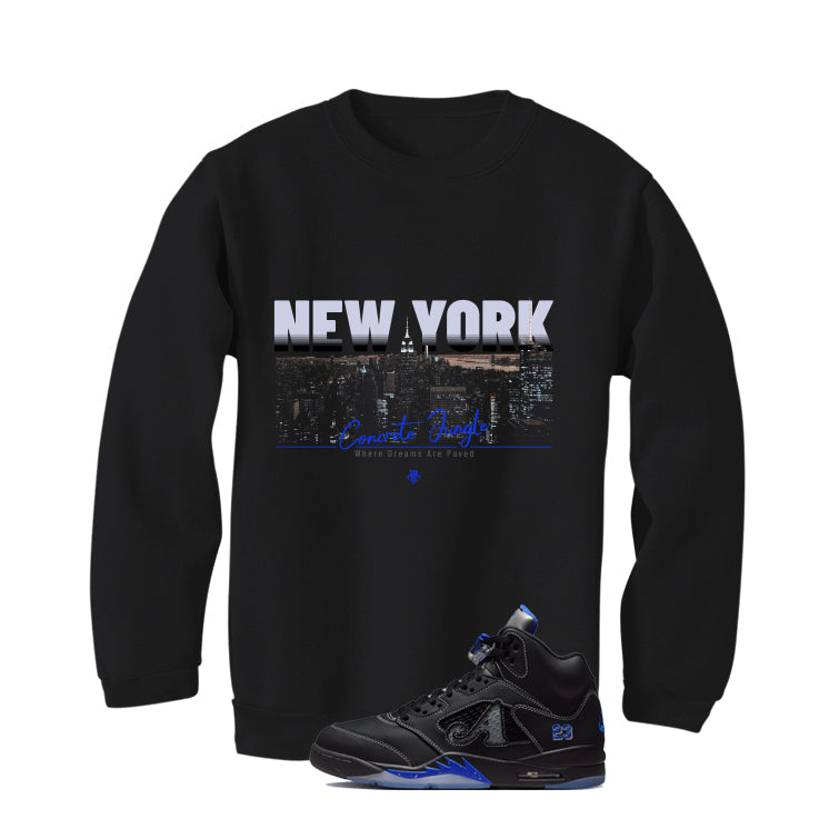 Awake NY x Air Jordan 5 Racer Blue Black T-Shirt (Concrete product image 4