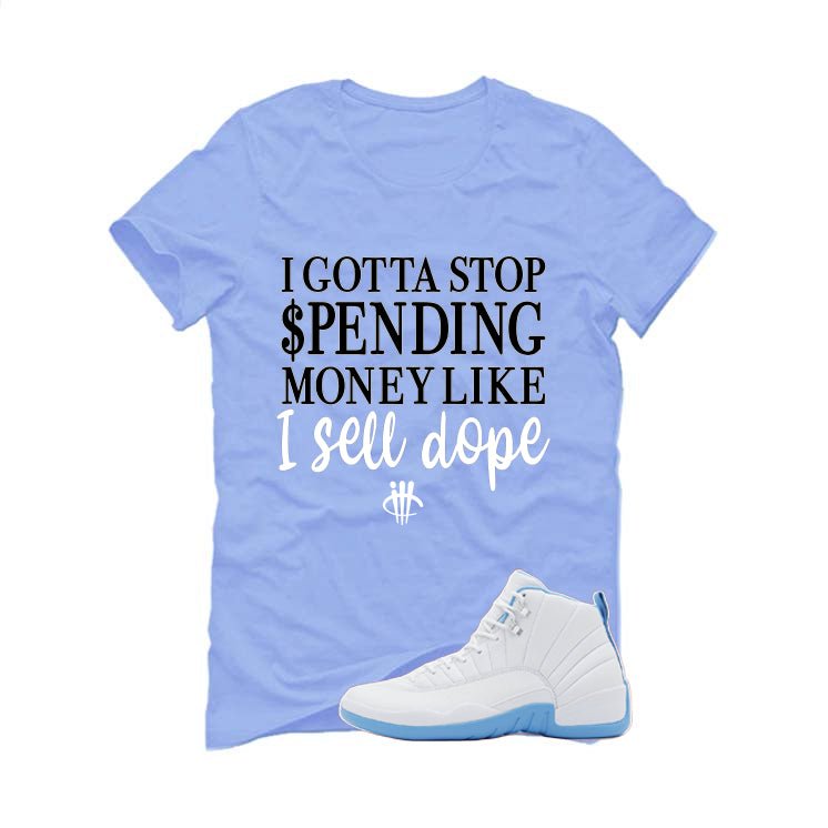 Air Jordan 12 Melo Carolina Blue T-Shirt (STOP SPENDING product image 2