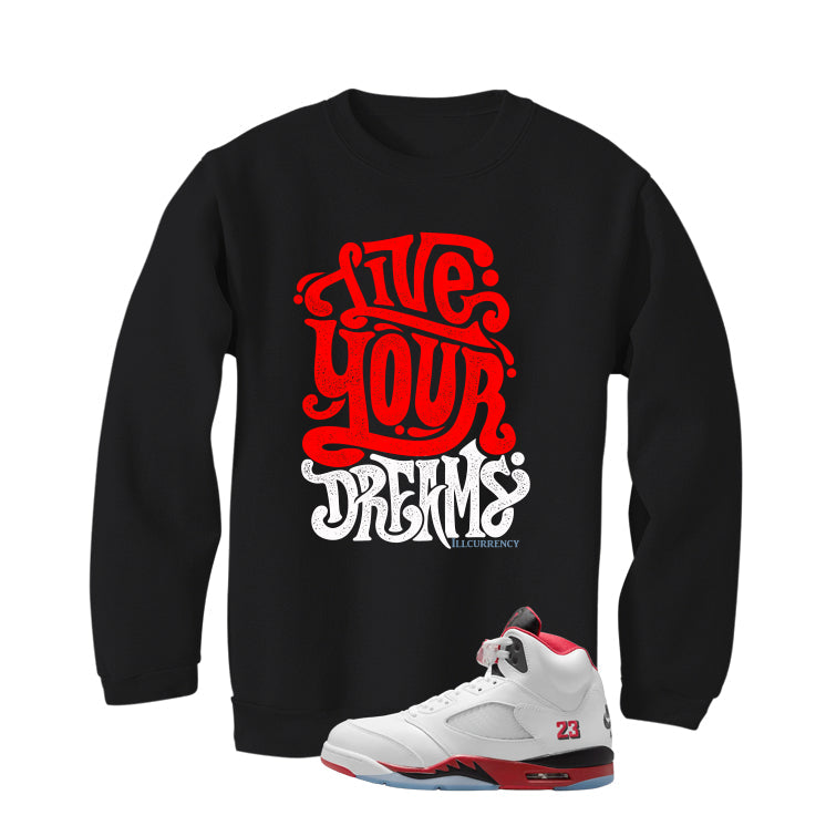 Air Jordan 5 Fire Red Black Tongue T-Shirt (Live Your product image 4