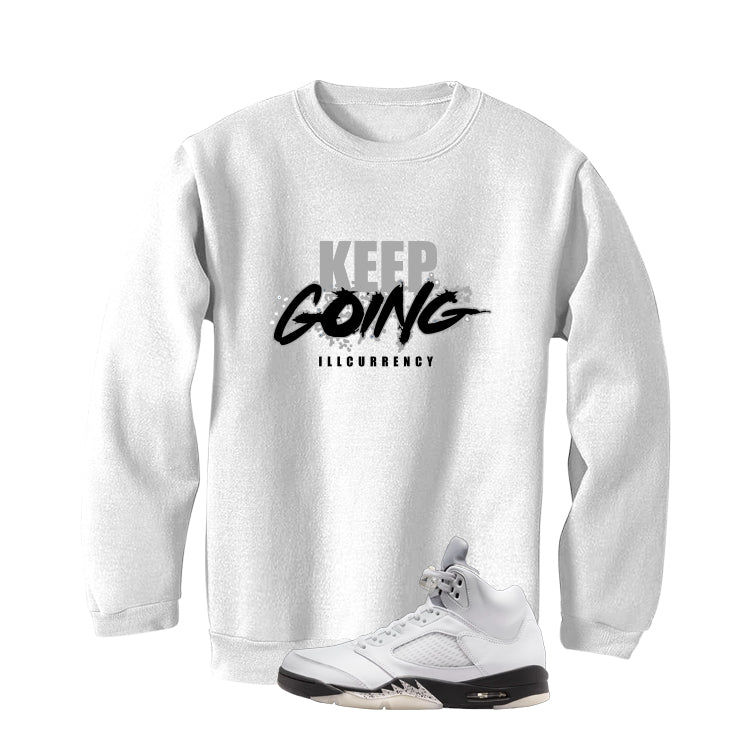 Air Jordan 5 White Black T-Shirt (keep Going)| illcurrency product image 4