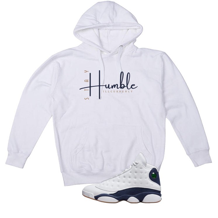 Air Jordan 13 Midnight Navy White T-Shirt (Stay Humble) product image 3