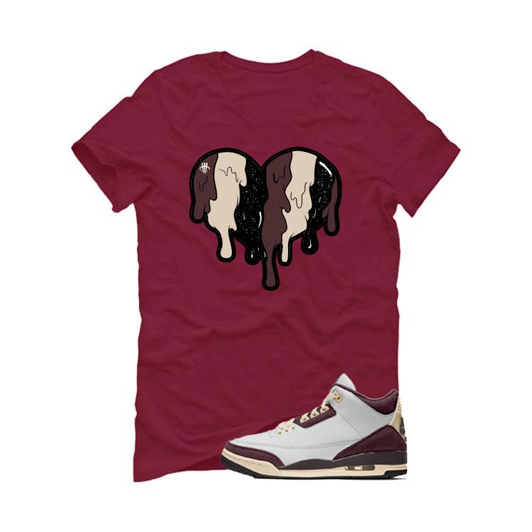 A Ma Maniere x Air Jordan 3 Burgundy Crush Maroon T-Shirt product image 2