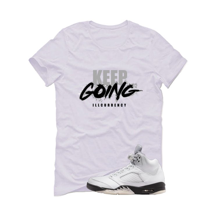 Air Jordan 5 White Black T-Shirt (keep Going)| illcurrency product image 2