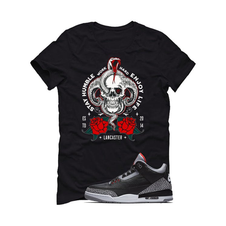 Air Jordan 3 Black Cement T-Shirt (Work Hard)| illcurrency product image 2