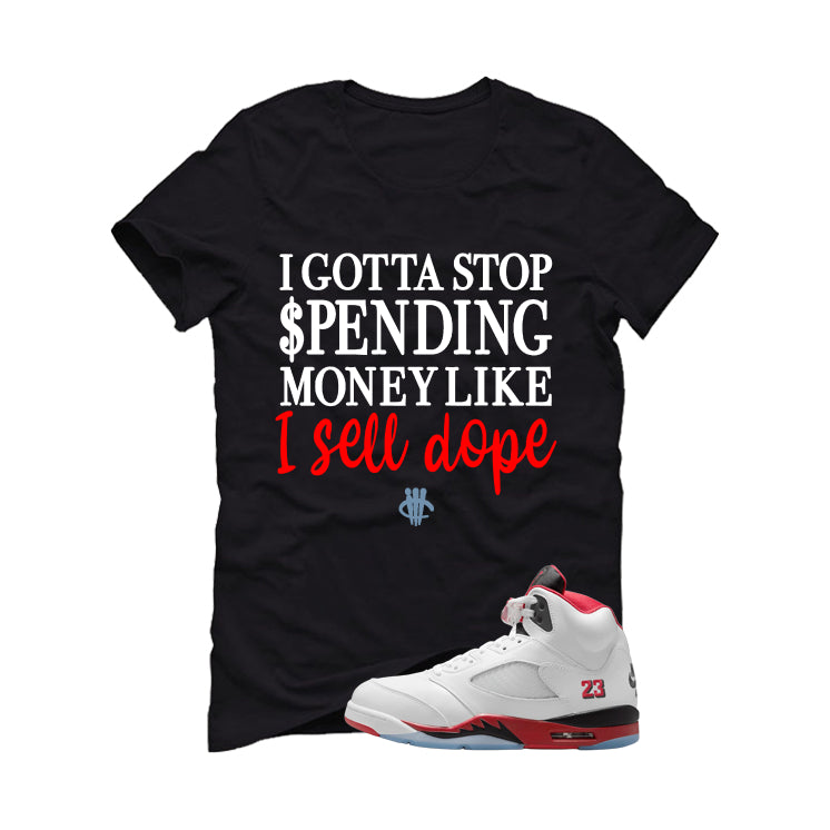 Air Jordan 5 Fire Red Black Tongue T-Shirt (Gotta Stop product image 2