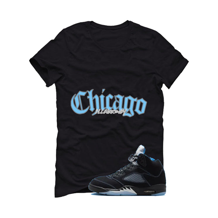 Air Jordan 5 Black/University Blue Matching T-Shirt Black product image 2