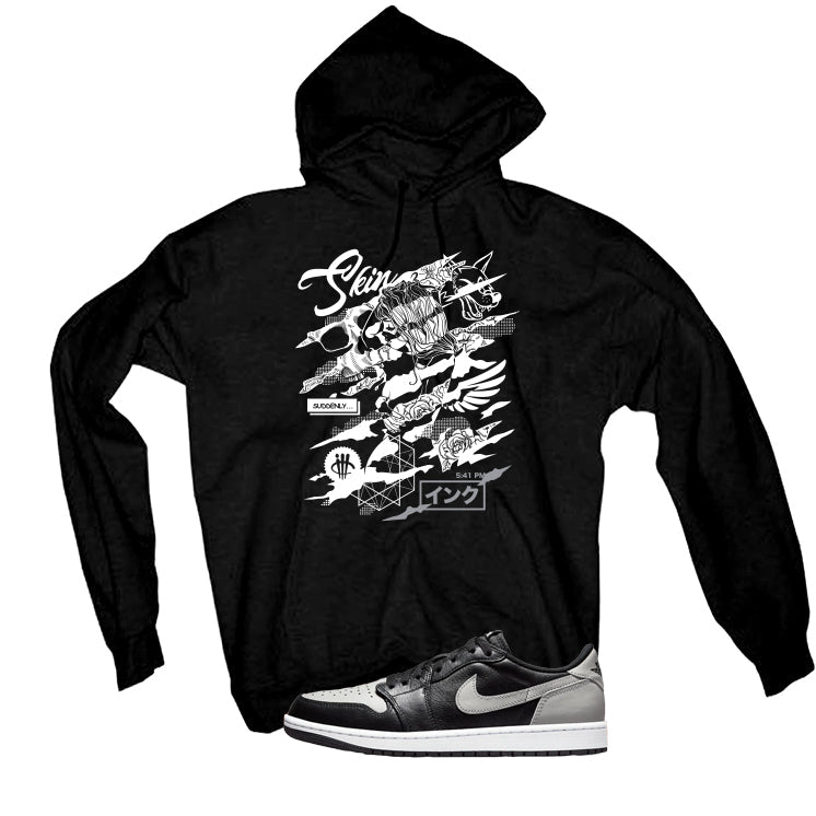 Air Jordan 1 Low OG Shadow Black T-Shirt (SKIN AND INK) product image 3
