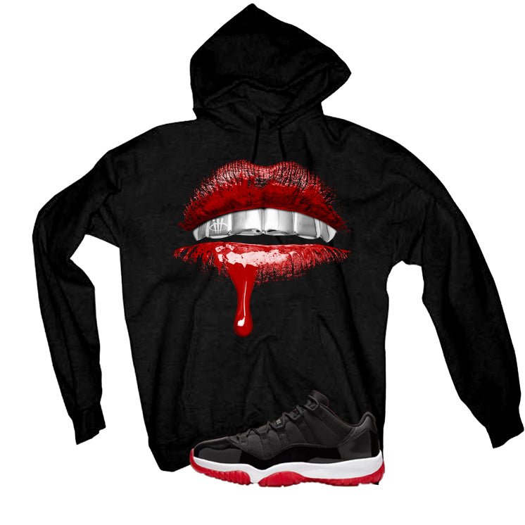 Air Jordan 11 Low Bred Black T-Shirt (Lips)| illcurrency product image 3