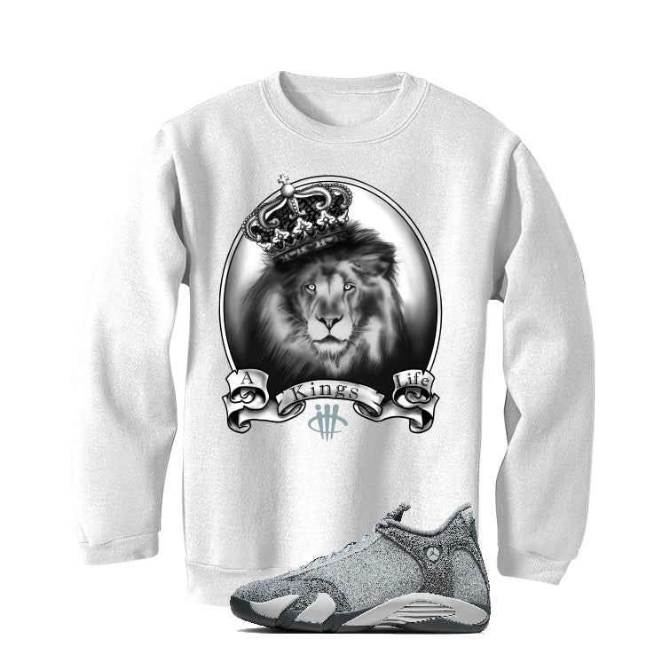 Air Jordan 14 “Flint Grey” | illcurrency White T-Shirt (A product image 4