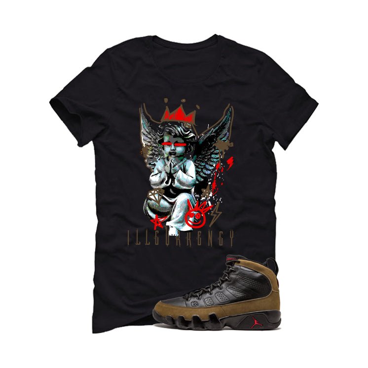 Air Jordan 9 Olive Black T-Shirt (Graffiti Angel) product image 2