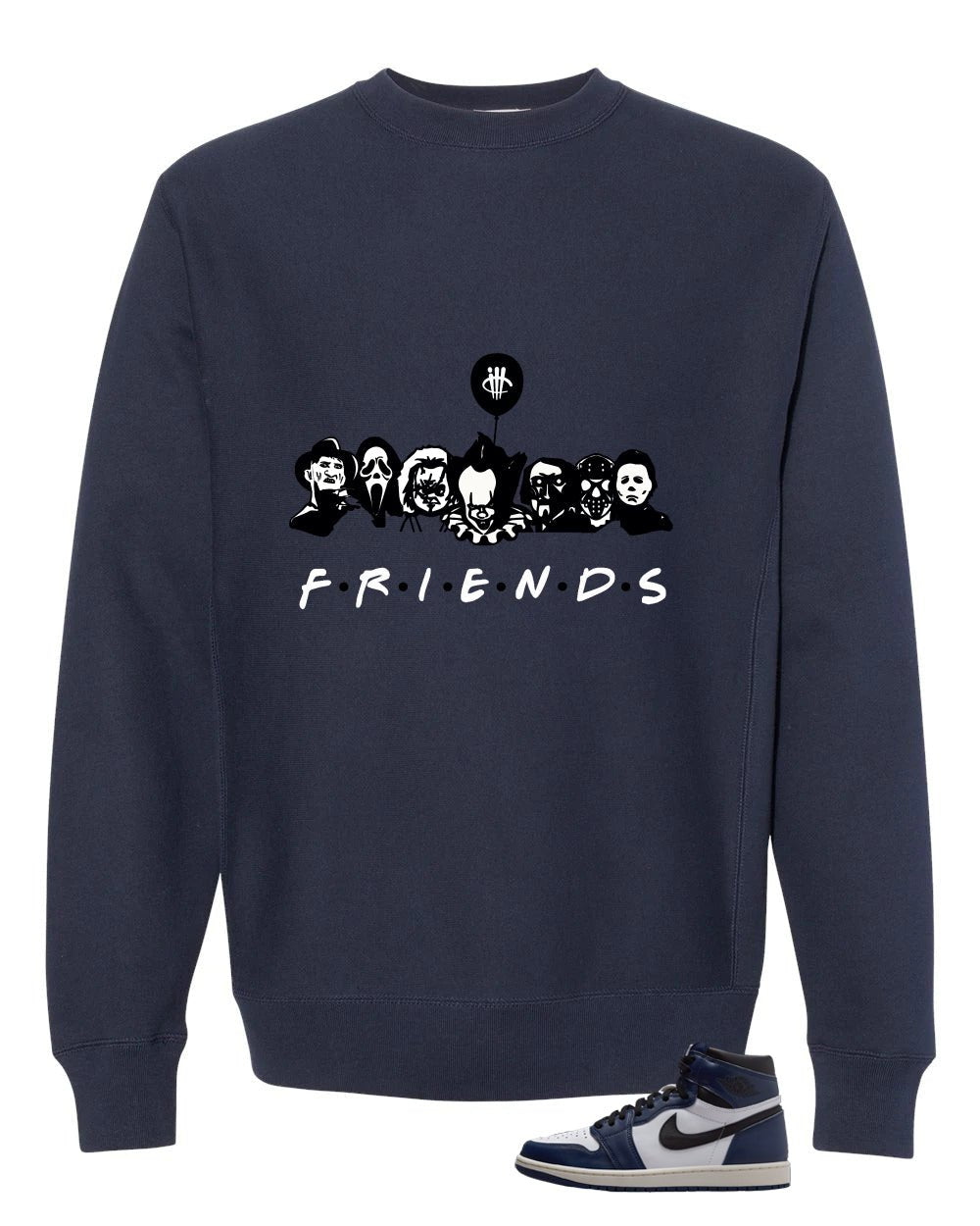 Air Jordan 1 High OG Midnight Navy Blue T-Shirt (Friends) product image 4