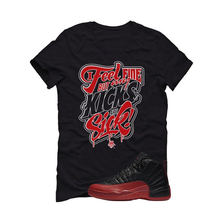 Air Jordan 12 Flu Game 2025 Black T-Shirt (Kicks Are Sick) product image 2