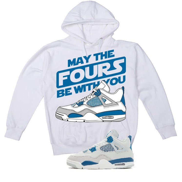 Air Jordan 4 Military Blue White T-Shirt (may the four's be product image 3