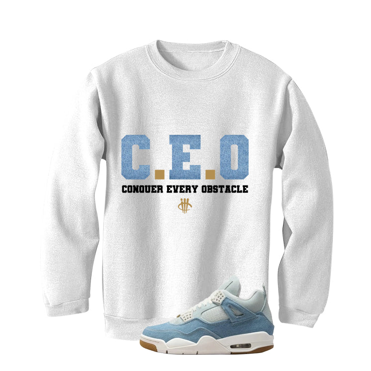 Air Jordan 4 Denim Worn Blue White T-Shirt (Ceo) product image 4
