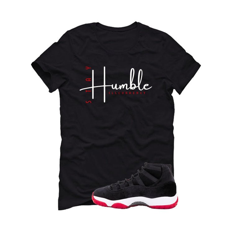 Air Jordan 11 Bred Velvet Black T-Shirt (Stay Humble) product image 2