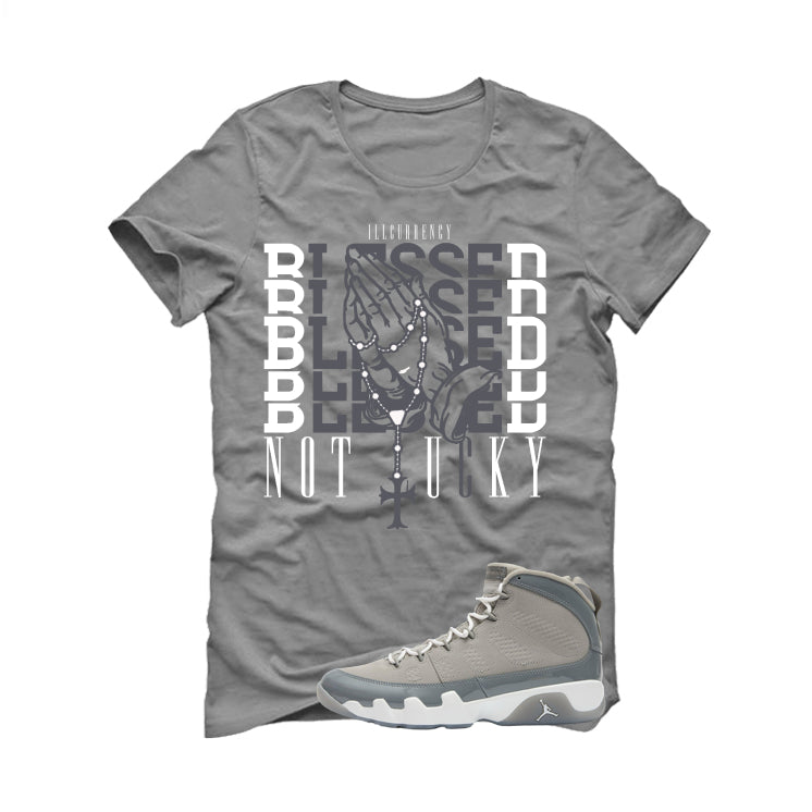 Air Jordan 9 Cool Grey T-Shirt (Blessed not lucky) product image 2