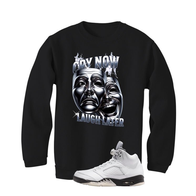 Air Jordan 5 White Black T-Shirt (Cry Now Laugh Later) product image 4