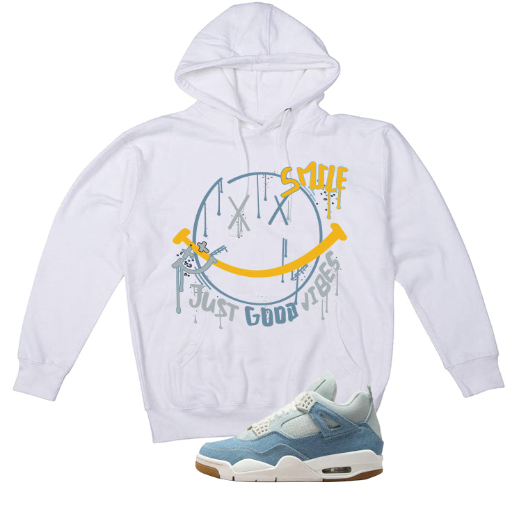 Air Jordan 4 Denim Worn Blue White T-Shirt (Smile) product image 3